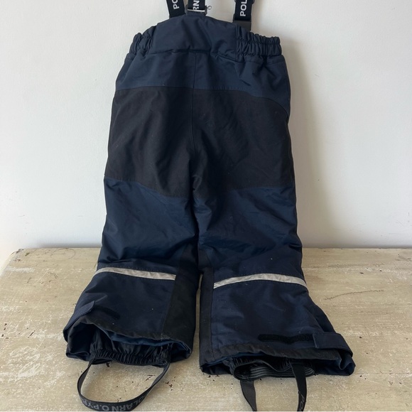 Polarn O. Pyret Kids Navy Snow Pants Suspenders Reflective Ski Pants Size 6–7 - Picture 6 of 7